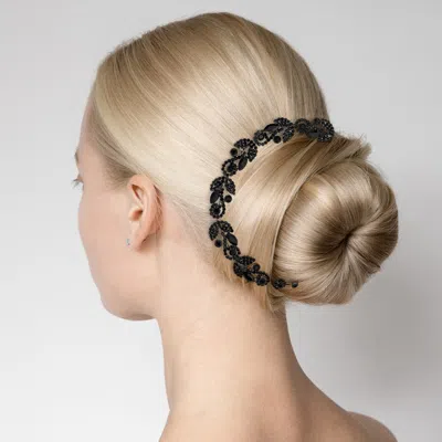 Fashnzfab Teardrop Stone Accented Bun Wrap Headpiece In Blue