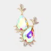 Fashnzfab Teardrop Stone Accented Dangle Evening Earrings - Ab, Gold In Gold