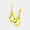 Fashnzfab Teardrop Stone Accented Evening Earrings - Yellow In Yellow