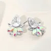 Fashnzfab Teardrop Stone Accented Marquise Stone Embellished Evening Earrings - Clear, Silver In Multi