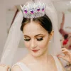 Fashnzfab Teardrop Stone Accented Queen Tiara In Metallic