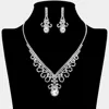 Fashnzfab Teardrop Stone Accented Rhinestone Paved V Shaped Necklace In Multi