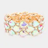Fashnzfab Teardrop Stone Accented Stretch Evening Bracelet Ab, Gold In Gold