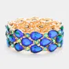 Fashnzfab Teardrop Stone Accented Stretch Evening Bracelet Blue In Blue