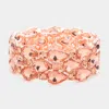 Fashnzfab Teardrop Stone Accented Stretch Evening Bracelet Peach In Pink