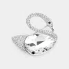 Fashnzfab Teardrop Stone Accented Swan Brooch In Metallic