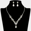 Fashnzfab Teardrop Stone Cluster Accent Elegant Butterfly Rhinestone Necklace In Brown