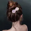 Fashnzfab Teardrop Stone Cluster Bow Hair Comb In Multi