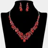 Fashnzfab Teardrop Stone Cluster Embellished Rhinestone Paved Necklace In Brown