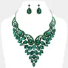 Fashnzfab Teardrop Stone Cluster Evening Bib Necklace In Multi