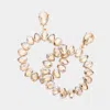 Fashnzfab Teardrop Stone Cluster Open Circle Dangle Evening Earrings In Multi