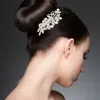 Fashnzfab Teardrop Stone Cluster Rhinestone Paved Branch Hair Comb In Silver