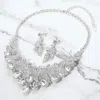 Fashnzfab Teardrop Stone Cluster Rhinestone Paved Embellished Collar Evening Necklace In Multi