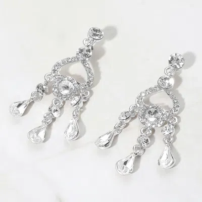 Fashnzfab Teardrop Stone Cluster Rip Chandelier Dangle Evening Earrings In Multi