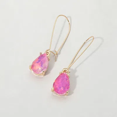 Fashnzfab Teardrop Stone Cushion Dangle Earrings In Multi
