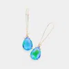 Fashnzfab Teardrop Stone Dangle Evening Earrings - Ab, Blue In Multi