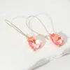 Fashnzfab Teardrop Stone Dangle Evening Earrings - Ab, Coral, Neon In Gold