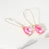 Fashnzfab Teardrop Stone Dangle Evening Earrings - Ab, Fuchsia, Neon In Gold
