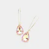 Fashnzfab Teardrop Stone Dangle Evening Earrings - Ab, Pink In Multi