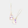 Fashnzfab Teardrop Stone Dangle Evening Earrings - Ab, White In Multi