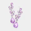 Fashnzfab Teardrop Stone Dangle Evening Earrings - Violet In Purple