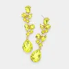 Fashnzfab Teardrop Stone Dangle Evening Earrings - Yellow In Yellow