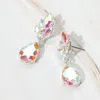 Fashnzfab Teardrop Stone Dangle Evening Earrings In Multi