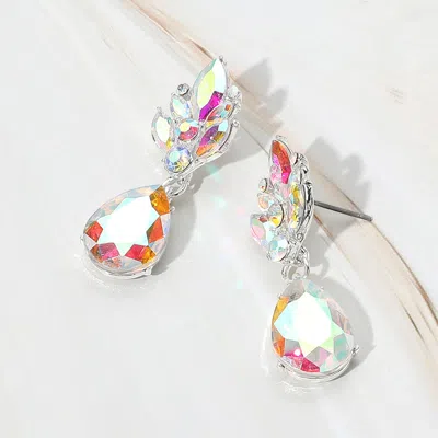 Fashnzfab Teardrop Stone Dangle Evening Earrings In Multi