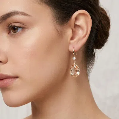 Fashnzfab Teardrop Stone Drop Earrings In Silver