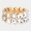Fashnzfab Teardrop Stone Embellished Evening Bracelet Gold In Gold