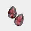 Fashnzfab Teardrop Stone Evening Earrings - Amethyst In Burgundy