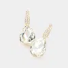 Fashnzfab Teardrop Stone Evening Earrings - Gold In Gold