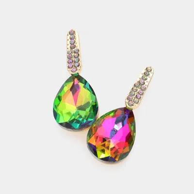 Fashnzfab Teardrop Stone Evening Earrings - Vitrail Medium In Multi
