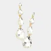 Fashnzfab Teardrop Stone Link Dangle Evening Earrings - Gold In Gold