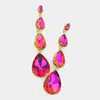 Fashnzfab Teardrop Stone Link Dangle Evening Earrings In Multi