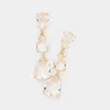 Fashnzfab Teardrop Stone Link Dropdown Evening Earrings - Gold In Gold
