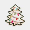 Fashnzfab Teardrop Stone Pointed Christmas Tree Pin Brooch In Multi