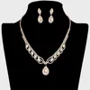 Fashnzfab Teardrop Stone Pointed Rhinestone Paved Necklace - Gold In Gold