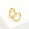 Fashnzfab Teardrop Stone Stud Earrings - Yellow In Yellow