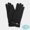 Fashnzfab Teddy Faux Fur Cuff Touch Smart Gloves In Black