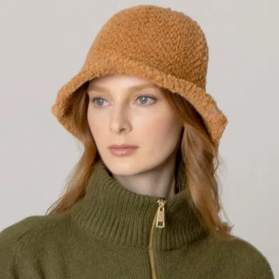 Fashnzfab Teddy Sherpa Bucket Hat In Beige
