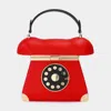 Fashnzfab Telephone Designed Tote / Crossbody Bag In Red