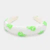 Fashnzfab Tennis Ball Seed Beaded Headband In Multi