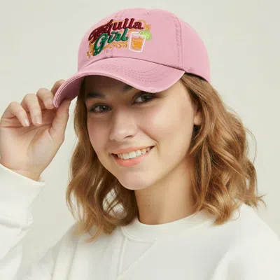 Fashnzfab Tequila Girl Embroidered Vintage Baseball Cap In Pink