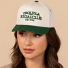Fashnzfab Tequila Social Club Message Embroidered Five Panel Canvas Snapback Baseball Cap In Green