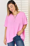 Fashnzfab Texture Short Sleeve Blouse In Multi