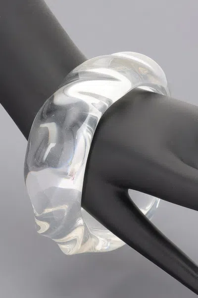 Fashnzfab Textured Acrylic Bangle Simple Design In Multi