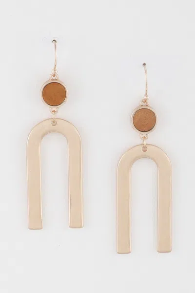 Fashnzfab Textured Arch Earrings In Gold