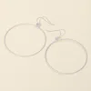 Fashnzfab Textured Brushed Metal Open Circle Earrings - Matte Silver In Silver