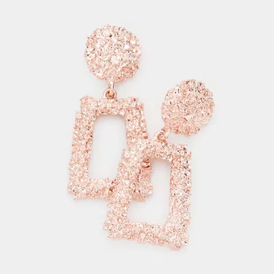 Fashnzfab Textured Color Metal Open Trapezoid Knocker Earrings In Multi